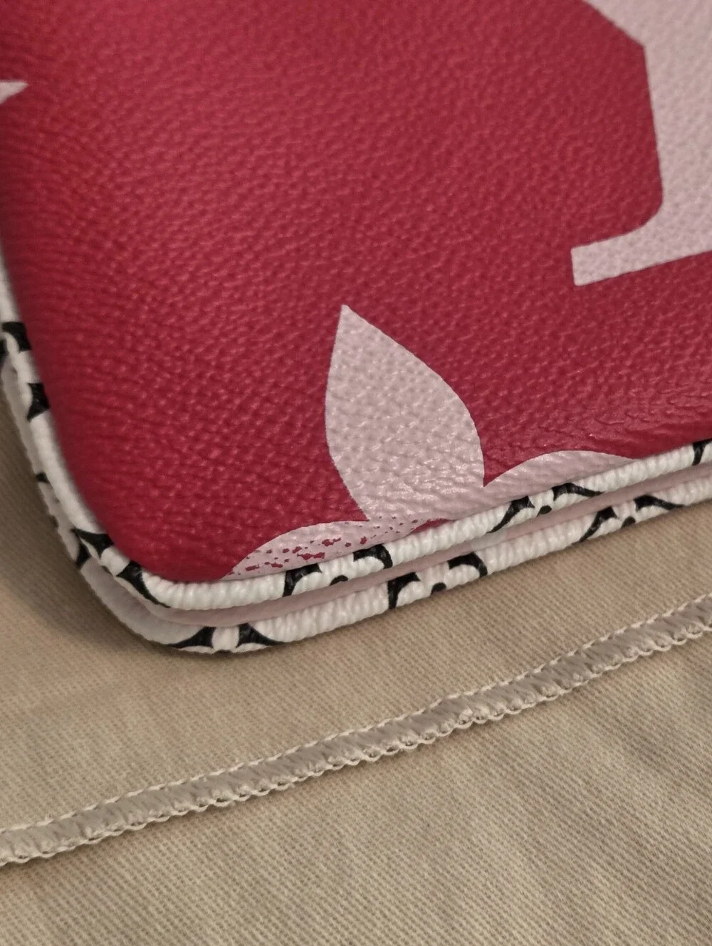 Authentic LV Double Zip Pochette Giant Monogram Pink Red White Crossbody Bag